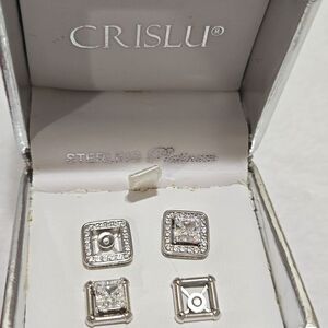 Platinum Plated Sterling Silver Earrings